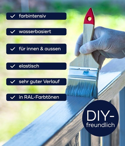 Buntlack 1,5L für ca. 18m² - Anthrazit / Holzfarbe Türenlack Acryllack - Bild 6 von 8