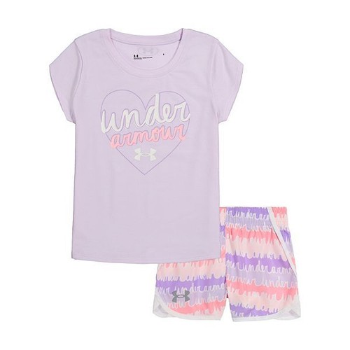 New Under Armour Little Girls Shirt & Shorts Set Choose Size and Color MSRP $34 - Picture 4 of 6
