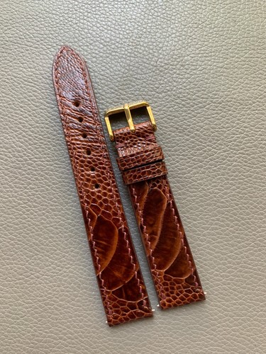 Brown Genuine Ostrich Skin leather Watch Strap Band 16 17 18 19 20 21 22 23 26mm - Picture 7 of 15