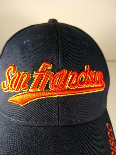 Lanza Mens San Francisco Tourist Hat Navy Blue Red Baseball Cap Embroidery - Picture 5 of 9