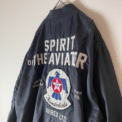 AVIREX Type MA-1 flight jacket Navy Size 2XL free shippping from JP - Picture 9 of 10