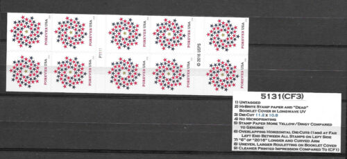 2016 Patriotic Spiral #5131a(CF1) +(CF3) Convertible Bklts of 10 + Normal Bklt. - Picture 4 of 4
