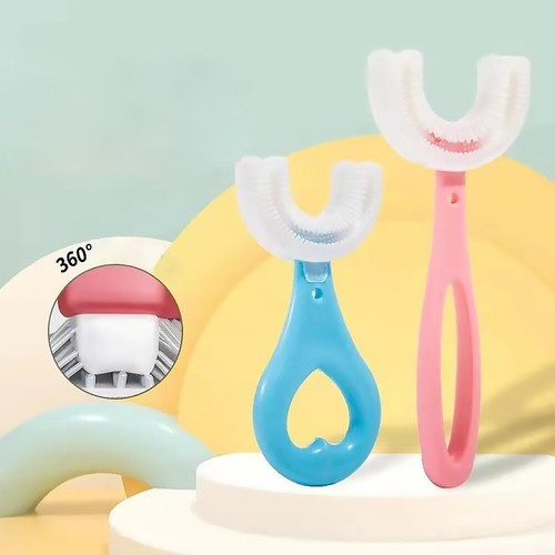 Baby Toothbrush U-shaped Silicone Brush Head Cleaning Teeth for Kids 2-12 Year O - Picture 4 of 9