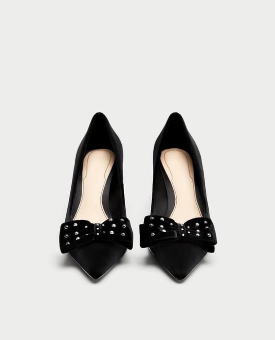 Zara Woman Medium Heel Court Schuhes With Bows Größe 7.5 NWT Zara Woman Medium Heel Court Schuhes With Bows Größe 7.5 NWT