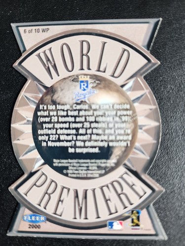 CARLOS BELTRAN 2000 FLEER ULTRA WORLD PREMIERE #6WP KANSAS CITY ROYALS INSERT RC - Picture 2 of 2