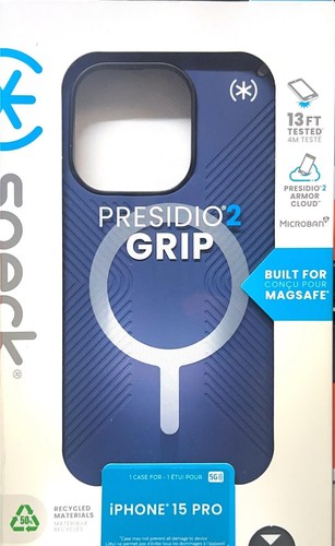 Speck Presidio2 Grip with MagSafe Case - iPhone 15 Pro - Coastal Blue - Picture 1 of 3