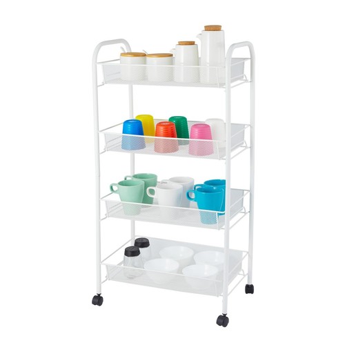 4 Tier Rolling Cart Household Storage Rolling Cart Rolling Carts With Wheels Sto