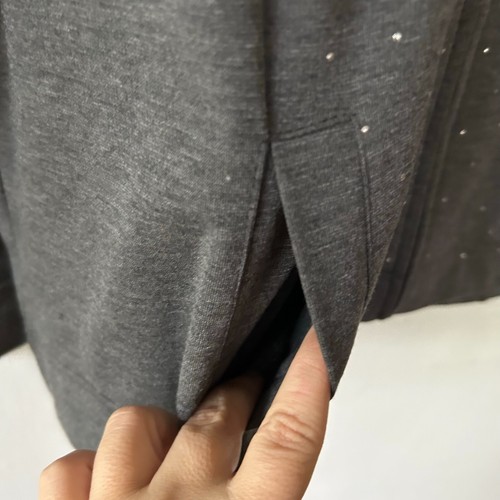 Cathy Daniels Jacket Womens Size XL Gray Collared Rhinestones Pockets Full Zip - Picture 4 of 9