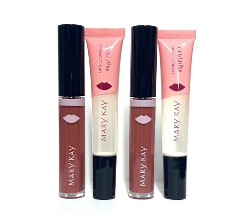 MARY KAY MATTE + SHINE LIP SET~LOT OF 2~CINNAMON MATTE LIQUID LIPSTICK & LIP OIL - Picture 2 of 4