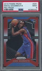 2019-20 Prizm Sekou Doumbouya Red Prizm /299  Rookie RC #261 PSA 9