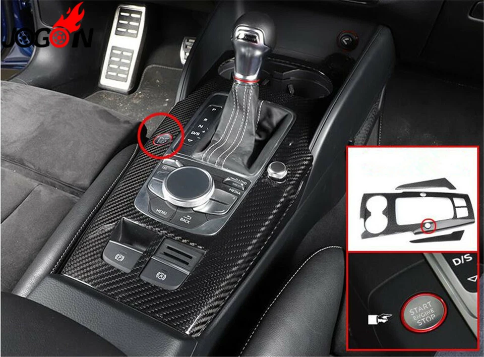 Panel de cambio de marchas de consola central de fibra de carbono para Audi A3 S3 RS3 2014-2018 Foto 2 de 4
