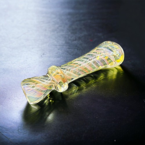 Tubos de vidrio Chillum ahumados dorados, cambio de color universal - Imagen 2 de 2