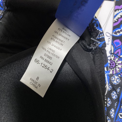 Badeanzüge für alle Damen Übergröße Ausschnitt Einteiler Badeanzug blau geblümt Gr. 8 - Bild 8 von 11