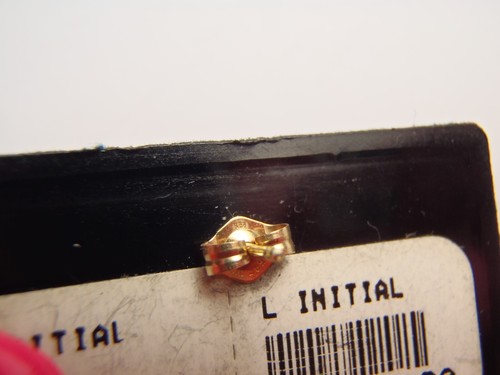 Solid 14k Yellow Gold Initial L Stud Earrings Small Dainty 5mm x 5mm New - Picture 12 of 19