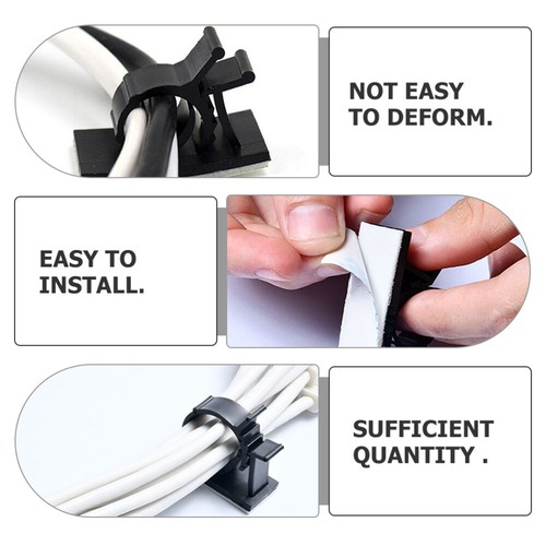 100 Pcs Clip Di Filo Blocco Fissaggio Cablaggio Organizzatore Cavi Fermacavi - Afbeelding 6 van 12