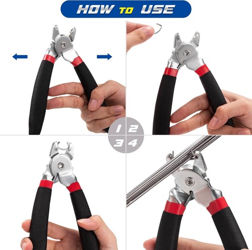 Spurtar Winkel Hog Ringzange Set 360 Ringe A3 Stahl für Zaun Käfig Polster DIY - Bild 4 von 7