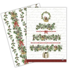 Michel Design Works Holiday Garland Kitchen Towels ~~  Set of 2 ~~