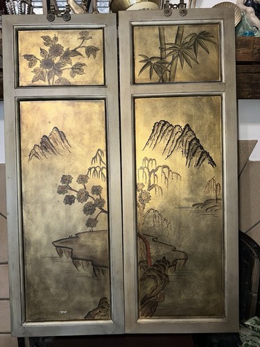 Vintage Paar japanische Fensterscheiben - Bild 2 von 16
