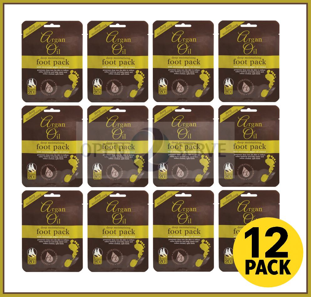 12 Sets - Argan Oil Deep Moisturising Foot Pack With Moroccan Argan Oil Extract