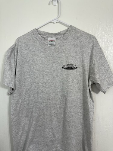Vintage Wrangler Rugged Wear T-Shirt grau sucht Partner Grafikdruck Größe L - Bild 2 von 8