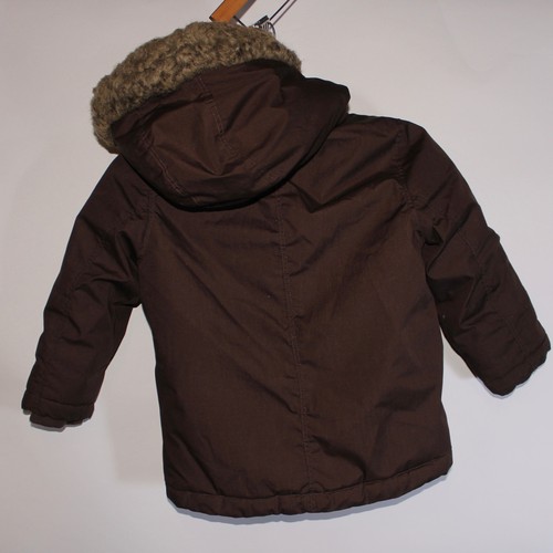 H&M Brown Toddler Coat With A Fur Hood Size 5T - Picture 2 of 3