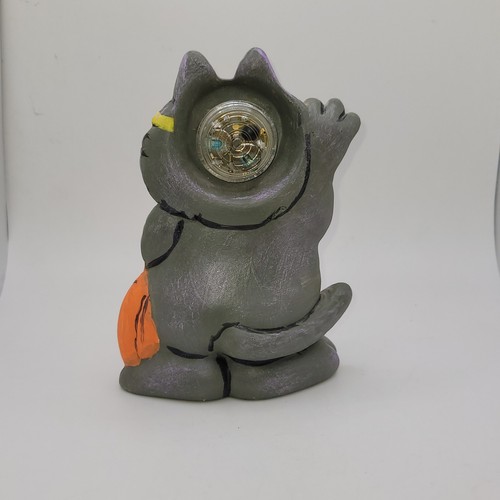Keramik Katze mit Sonnenbrille und Jack-o-Laterne ~ Halloween Dekor 6x4x1,5"  - Bild 7 von 10