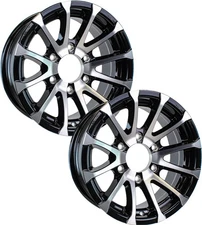 eCustomrim 2-Pack Aluminum Trailer Rims Wheels 6 Lug 15 in. Avalanche Black