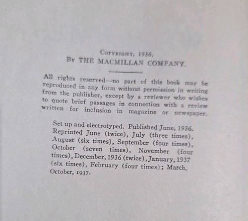 GONE WITH THE WIND by Margaret Mitchell, 1st Ed. OCT 1937 Printing HC SEE PICS! - Bild 2 von 11