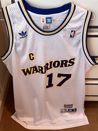 GOLDEN STATE WARRIORS CHRIS MULLIN-ADIDAS-SOUL WHITE CROSSOVER TRIKOT-XL/90-91er - Bild 1 von 5