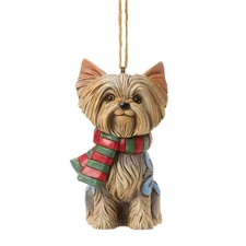 Jim Shore CHRISTMAS DOG YORKIE HANGING ORNAMENT 6017528 BRAND NEW 2025