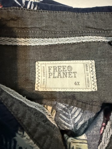 Camisa con botones Free Planet para hombre talla 4x estampado hawaiano - Imagen 6 de 10