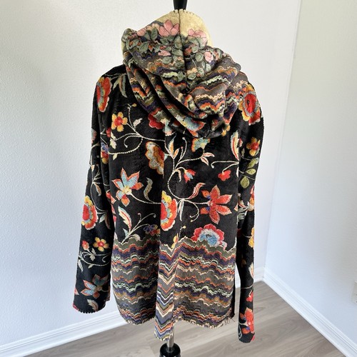Johnny Was Biya Radley Sherpa Jacket Large L Hoodie Cozy READ! - Picture 10 of 13