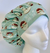 Grogu Star Wars Yoda Print Size Large Medical Bouffant Scrub Cap Surgery Hat