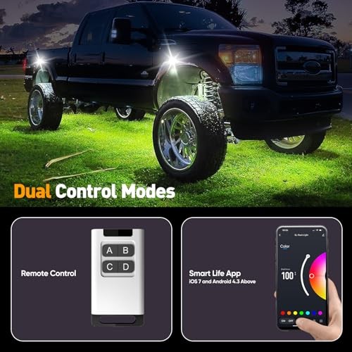 Rock Lights for Trucks RGB LED Rock Lights Kit with Remote Control and 12 Pods - Picture 4 of 7