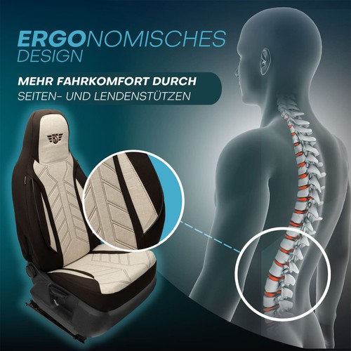 Fundas de asiento de autocaravana adecuadas para Roadmaster Classic (marrón-beige) - Imagen 5 de 13