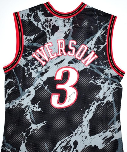 Allen Iverson Signed 76ers Marble Mitchell & Ness HWC Swingman Jersey- Beckett W - Picture 8 of 11