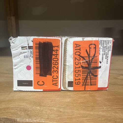 2 PARTIE Nowy oryginalny toner Canon 054 czarny (otwarte pudełko), purpurowy (zapieczętowany) uszkodzenie pudełka z tonerem - Zdjęcie 3 z 4