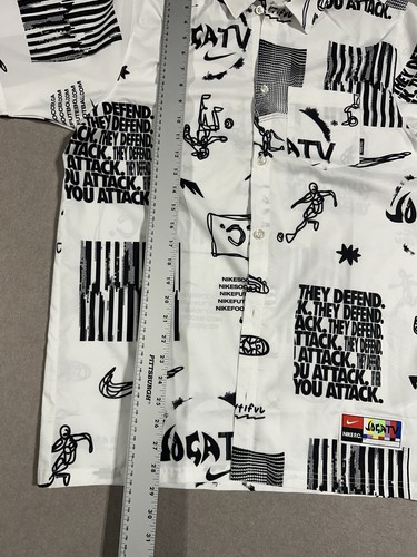 Nike FC Joga TV Soccer Shirt Dri-Fit Button Up Medium Black White Graphic Rare - Picture 4 of 5