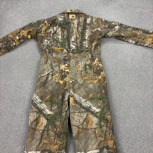 RealTree Coveralls Kids Size 10 34x24 Brown Camo Hunting Canvas Overalls Youth - Picture 12 of 14