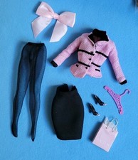   Barbie Vtg Tweed Pink Jacket Skirts Career Outfit Fashion Snap Closure Heels