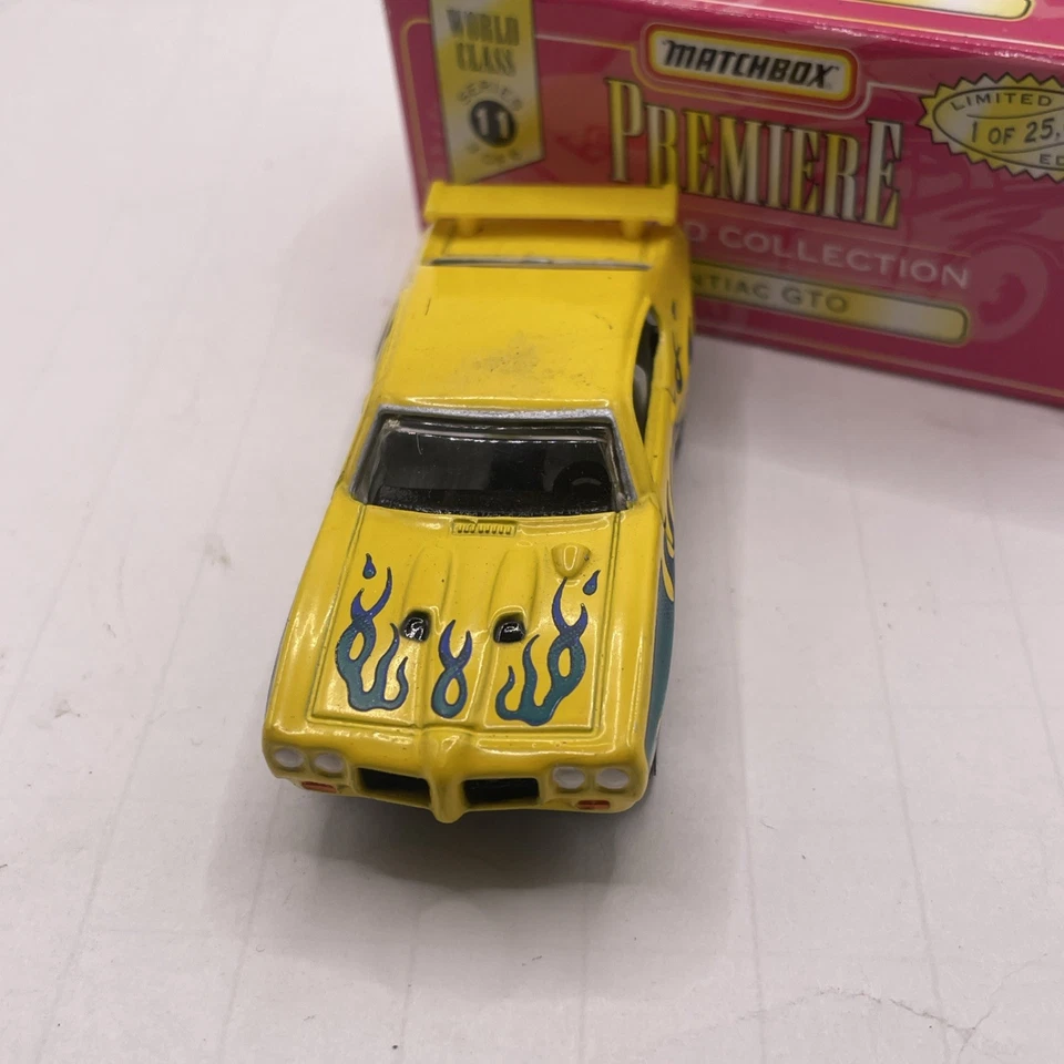 Matchbox Premiere Collection World Class Series 11 Pontiac GTO Judge Yellow - Image 4 of 4