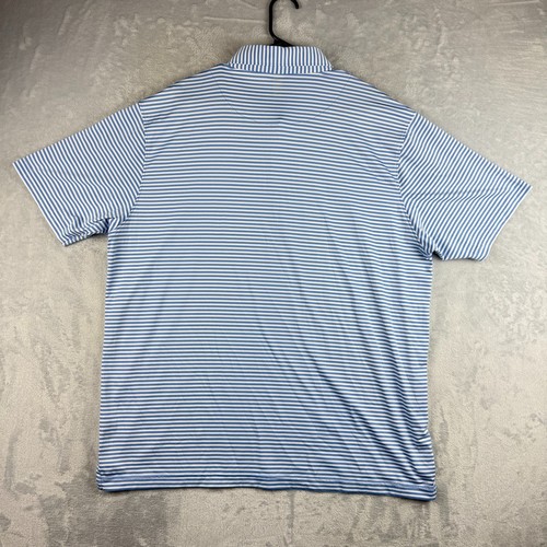 Camisa Polo Rhoback Para Hombres XXL Azul Rayas Rendimiento Tecnología Elastizada Absorbente de Golf - Imagen 5 de 8