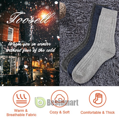 3-6 Paar Damen Winter strapazierfähig warm Thermo Merino Lammwolle Stiefel Socken - Bild 3 von 20