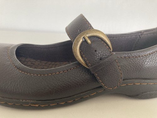 BOC Born Dark Brown Leather Chunky Flat Mary Janes With Buckle Size 5 - Picture 15 of 23