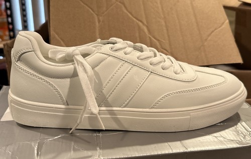 Perry Ellis Portfolio Mens Classic White Lace Up Sneakers Size 9 M - Picture 2 of 2