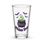 Personalised Halloween Pint Glass Witches Brew Colour Printed Custom Name Spooky