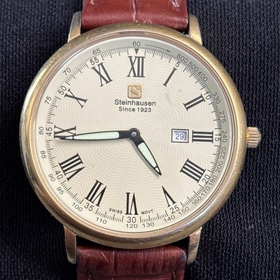 Steinhausen Altdorf Collection Classic Men's Watch, Date, Leather Strap, 37mm