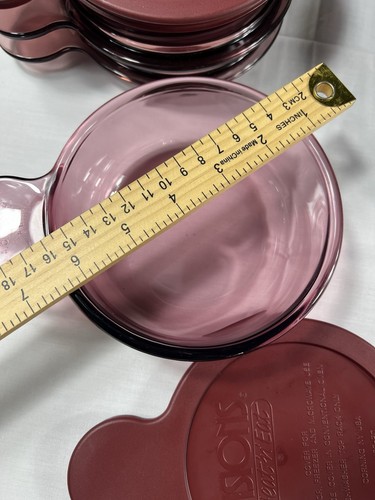 Visions Corning Cranberry Set Pie Pan Casserole Skillet Non Stick - Picture 12 of 14