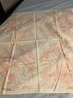 Vintage Linen Lavender & Pink Trees Floral Dining Tablecloth 32” Square