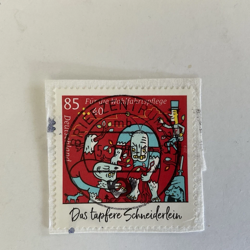 2 Germany stamps~2016-2019~Semi-postal~fairy tales~Red Riding Hood~Brave tailor - Image 3 of 3